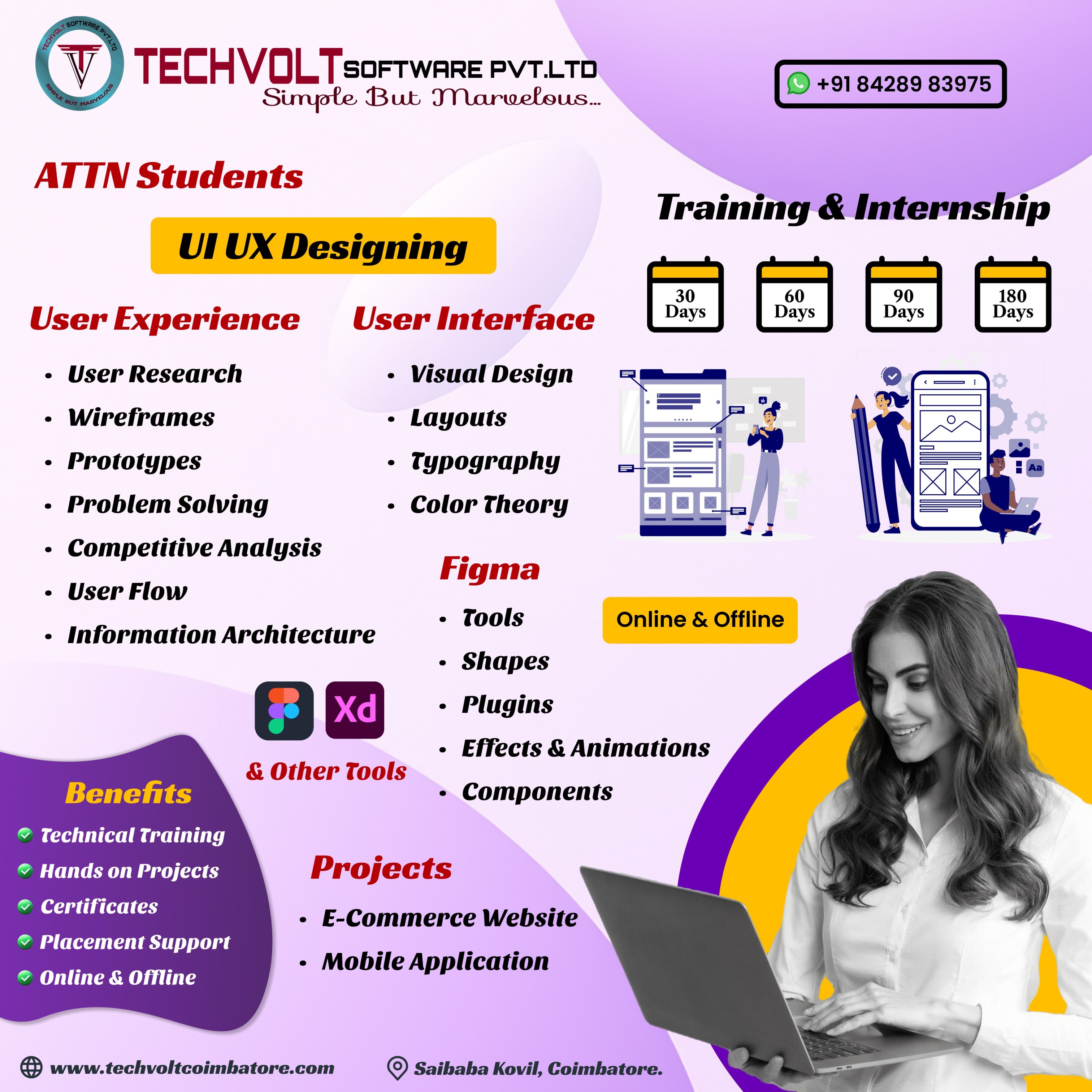 Summer Internship| Internship at Techvoltsoftware | UI/UX Course